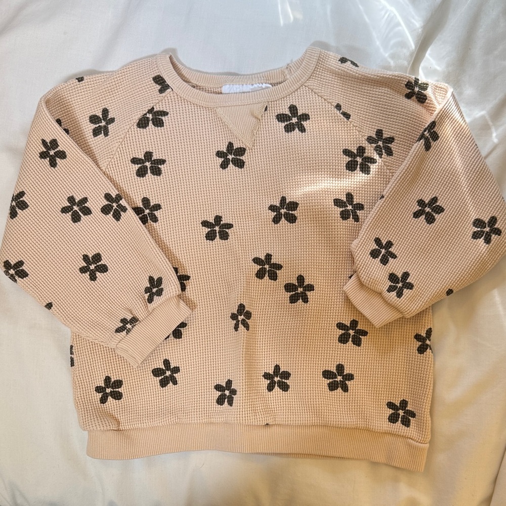 Floral waffle knit Sweater